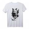 Modisches Wolf T-Shirt mit blauen Augen im künstlerischen Design – Stylisches Tiermotiv für Wolf-Fans und Naturbegeisterte