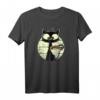 Kaffeekatze Süßes Retro Vintage Katzen T-Shirt mit Sonnenuntergang & Kaffeetasse – Perfektes Geschenk für Katzenliebhaber, Katzenmama & Katzenpapa