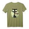 Kaffeekatze Süßes Retro Vintage Katzen T-Shirt mit Sonnenuntergang & Kaffeetasse – Perfektes Geschenk für Katzenliebhaber, Katzenmama & Katzenpapa