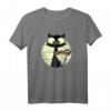 Kaffeekatze Süßes Retro Vintage Katzen T-Shirt mit Sonnenuntergang & Kaffeetasse – Perfektes Geschenk für Katzenliebhaber, Katzenmama & Katzenpapa