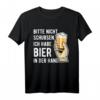 Bitte nicht schubsen ich habe Bier in der Hand T-Shirt – Lustiges Bier Spruch T-Shirt für Partys, Männer & Bierliebhaber