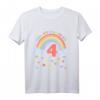 Kinder Ich bin 4 Jahre vierter Geburtstag Regenbogen T-Shirt – Buntes Geburtstagsoutfit für kleine Feiernde