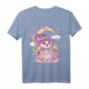 Pastell Goth Wiccan Katze T-Shirt - Niedliche, gruselige Hexenkatze im kawaii und Vaporware Stil für Nu-Goth, Anime & Cosplay Fans