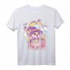 Pastell Goth Wiccan Katze T-Shirt - Niedliche, gruselige Hexenkatze im kawaii und Vaporware Stil für Nu-Goth, Anime & Cosplay Fans