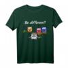 Be Different! Damen & Herren Lustiges Eulen T-Shirt mit Spruch - Individuelles Tiermotiv für Tierliebhaber & Mut zur Andersartigkeit