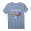 Be Different! Damen & Herren Lustiges Eulen T-Shirt mit Spruch - Individuelles Tiermotiv für Tierliebhaber & Mut zur Andersartigkeit