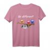 Be Different! Damen & Herren Lustiges Eulen T-Shirt mit Spruch - Individuelles Tiermotiv für Tierliebhaber & Mut zur Andersartigkeit