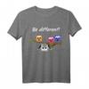 Be Different! Damen & Herren Lustiges Eulen T-Shirt mit Spruch - Individuelles Tiermotiv für Tierliebhaber & Mut zur Andersartigkeit