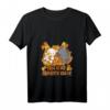 Niedliches Anime-Katzen- und Herbstblätter-T-Shirt mit V-Ausschnitt - Fall is My Favorite Color für Katzenliebhaber, Familien & Kawaii-Fans