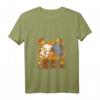 Niedliches Anime-Katzen- und Herbstblätter-T-Shirt mit V-Ausschnitt - Fall is My Favorite Color für Katzenliebhaber, Familien & Kawaii-Fans