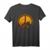 Scary Halloween Schwarze Katze Peace Sign Creepy Orange Fall T-Shirt – Perfekt für Halloween-Party, Trick or Treat & spooky Vibes