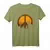 Scary Halloween Schwarze Katze Peace Sign Creepy Orange Fall T-Shirt – Perfekt für Halloween-Party, Trick or Treat & spooky Vibes
