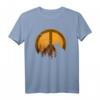 Scary Halloween Schwarze Katze Peace Sign Creepy Orange Fall T-Shirt – Perfekt für Halloween-Party, Trick or Treat & spooky Vibes