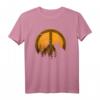 Scary Halloween Schwarze Katze Peace Sign Creepy Orange Fall T-Shirt – Perfekt für Halloween-Party, Trick or Treat & spooky Vibes