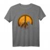 Scary Halloween Schwarze Katze Peace Sign Creepy Orange Fall T-Shirt – Perfekt für Halloween-Party, Trick or Treat & spooky Vibes