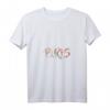 Damen Paris Eiffelturm T-Shirt mit Blumenmuster und V-Ausschnitt – Romantisches Geschenk für Paris-Reisen, Geburtstag, Muttertag & Valentinstag