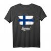 Gemalte Finnland Fahne / Suomi Flagge Fan T-Shirt – Perfektes Geschenk für Finnland Fans zu Weihnachten & Geburtstag