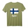 Gemalte Finnland Fahne / Suomi Flagge Fan T-Shirt – Perfektes Geschenk für Finnland Fans zu Weihnachten & Geburtstag