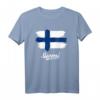 Gemalte Finnland Fahne / Suomi Flagge Fan T-Shirt – Perfektes Geschenk für Finnland Fans zu Weihnachten & Geburtstag