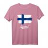 Gemalte Finnland Fahne / Suomi Flagge Fan T-Shirt – Perfektes Geschenk für Finnland Fans zu Weihnachten & Geburtstag