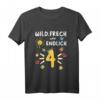 Kinder Vierter Geburtstag T-Shirt - Freches und buntes Motiv mit Sonne, Schmetterling, Blume, Krone & Herz für den besonderen Tag