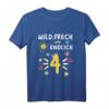 Kinder Vierter Geburtstag T-Shirt - Freches und buntes Motiv mit Sonne, Schmetterling, Blume, Krone & Herz für den besonderen Tag