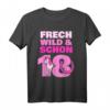 Frech Wild und schon 18 Jahre Pferd Pony T-Shirt – Perfektes Geburtstagsgeschenk für Pferdemädchen & Reiterinnen zum 18. Geburtstag