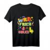 Kinder Wild Frech & Endlich 4 Jahre Alt Geburtstagsshirt - Lustiges Geburtstagsmotiv für Mädchen und Jungen