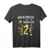 Kinder 2. Geburtstag T-Shirt - Wild, Frech & Endlich 2 mit Sonne, Schmetterling, Blume, Krone & Herz für den Kindergeburtstag
