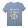 Kinder 2. Geburtstag T-Shirt - Wild, Frech & Endlich 2 mit Sonne, Schmetterling, Blume, Krone & Herz für den Kindergeburtstag