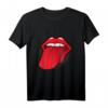 Zunge Raus Rote Lippen Kussmund Lippenstift T-Shirt – Lustiges Kostüm für Karneval, Fasching & Pride + Geschenkidee für Mama, Schwester & Freundin