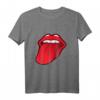 Zunge Raus Rote Lippen Kussmund Lippenstift T-Shirt – Lustiges Kostüm für Karneval, Fasching & Pride + Geschenkidee für Mama, Schwester & Freundin