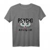 Psycho But Very Cute Katze mit Zunge Shirt - Frecher Spruch T-Shirt für Katzenliebhaberinnen, Freundinnen & Schwestern als Geschenkidee