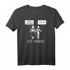 Just Married Game Over Bride & Groom Line Art T-Shirt – Minimalistisches Hochzeitsgeschenk für Bräutigam, Verlobten & Junggesellenabschied