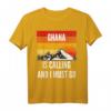 Ghana ruft und ich muss gehen T-Shirt - Vintage Design mit Berg und Sonnenuntergang für Ghana-Reisende und Heimatverbundene