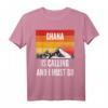 Ghana ruft und ich muss gehen T-Shirt - Vintage Design mit Berg und Sonnenuntergang für Ghana-Reisende und Heimatverbundene