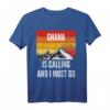 Ghana ruft und ich muss gehen T-Shirt - Vintage Design mit Berg und Sonnenuntergang für Ghana-Reisende und Heimatverbundene