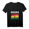 Damen Ghana-Flagge T-Shirt mit V-Ausschnitt - Vintage Grunge Outfit für Urlaub, Nationalstolz & Geschenke für Ghana-Erbe