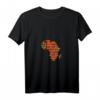 Damen Afrika Karte T-Shirt mit Kente-Muster und V-Ausschnitt - Leichtes, klassisch geschnittenes Ethno-Design