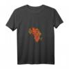 Damen Afrika Karte T-Shirt mit Kente-Muster und V-Ausschnitt - Leichtes, klassisch geschnittenes Ethno-Design