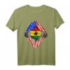 Ghanaisch-amerikanisches T-Shirt mit Ghana- und US-Flagge - Stolz auf dein Erbe & patriotische Kleidung für Ghana-Fans