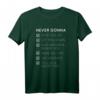 Never Gonna Give You Up T-Shirt - Nostalgisches 80er Jahre Musik-Shirt mit Songtext, Vintage Style, Weißer Druck