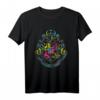 HapPanda Harry Potter Neon Hogwarts Crest T-Shirt - Offizielles Warner Bros Lizenzprodukt