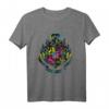 HapPanda Harry Potter Neon Hogwarts Crest T-Shirt - Offizielles Warner Bros Lizenzprodukt