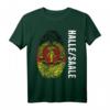 DDR Flagge Stolz DNA Fingerabdruck T-Shirt für Halle/Saale - Nostalgisches Ostdeutschland Motiv für ehemalige DDR-Bürger