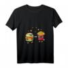 Damen Funny Burger & Pommes Friends Cheeseburger Hamburger T-Shirt mit V-Ausschnitt – Perfekt für Foodie-Freunde & Fast-Food-Liebhaber