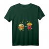 Damen Funny Burger & Pommes Friends Cheeseburger Hamburger T-Shirt mit V-Ausschnitt – Perfekt für Foodie-Freunde & Fast-Food-Liebhaber