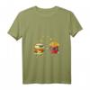 Damen Funny Burger & Pommes Friends Cheeseburger Hamburger T-Shirt mit V-Ausschnitt – Perfekt für Foodie-Freunde & Fast-Food-Liebhaber