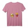 Damen Funny Burger & Pommes Friends Cheeseburger Hamburger T-Shirt mit V-Ausschnitt – Perfekt für Foodie-Freunde & Fast-Food-Liebhaber