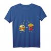 Damen Funny Burger & Pommes Friends Cheeseburger Hamburger T-Shirt mit V-Ausschnitt – Perfekt für Foodie-Freunde & Fast-Food-Liebhaber